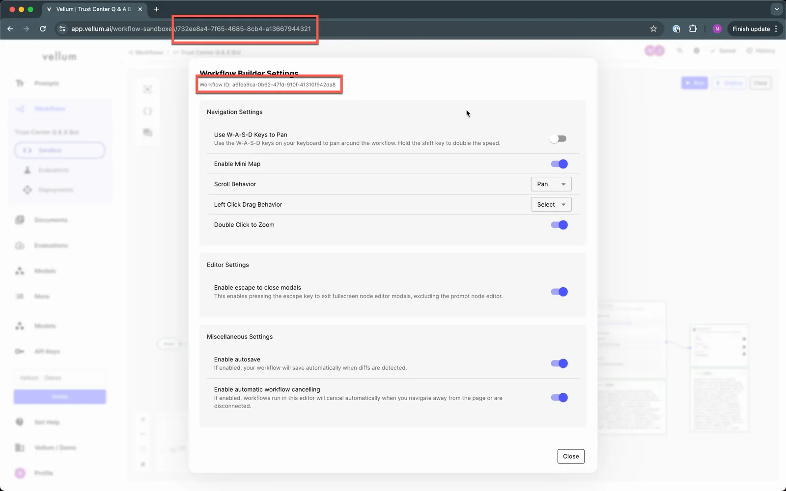 Workflow Sandbox and Variant IDs