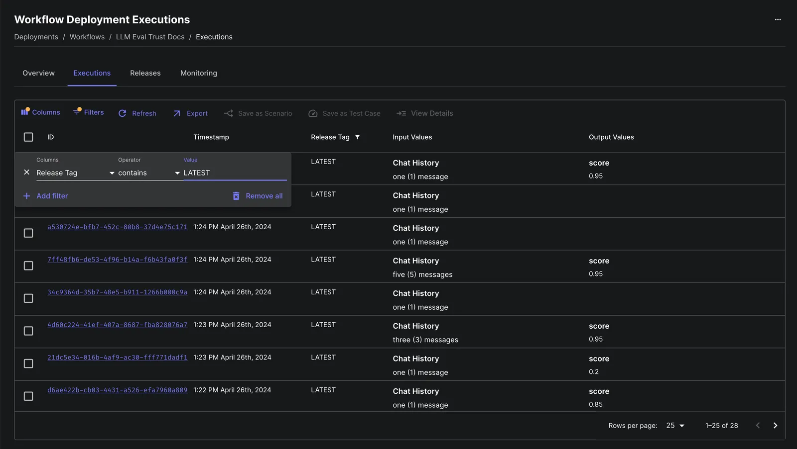Execution Release Tags