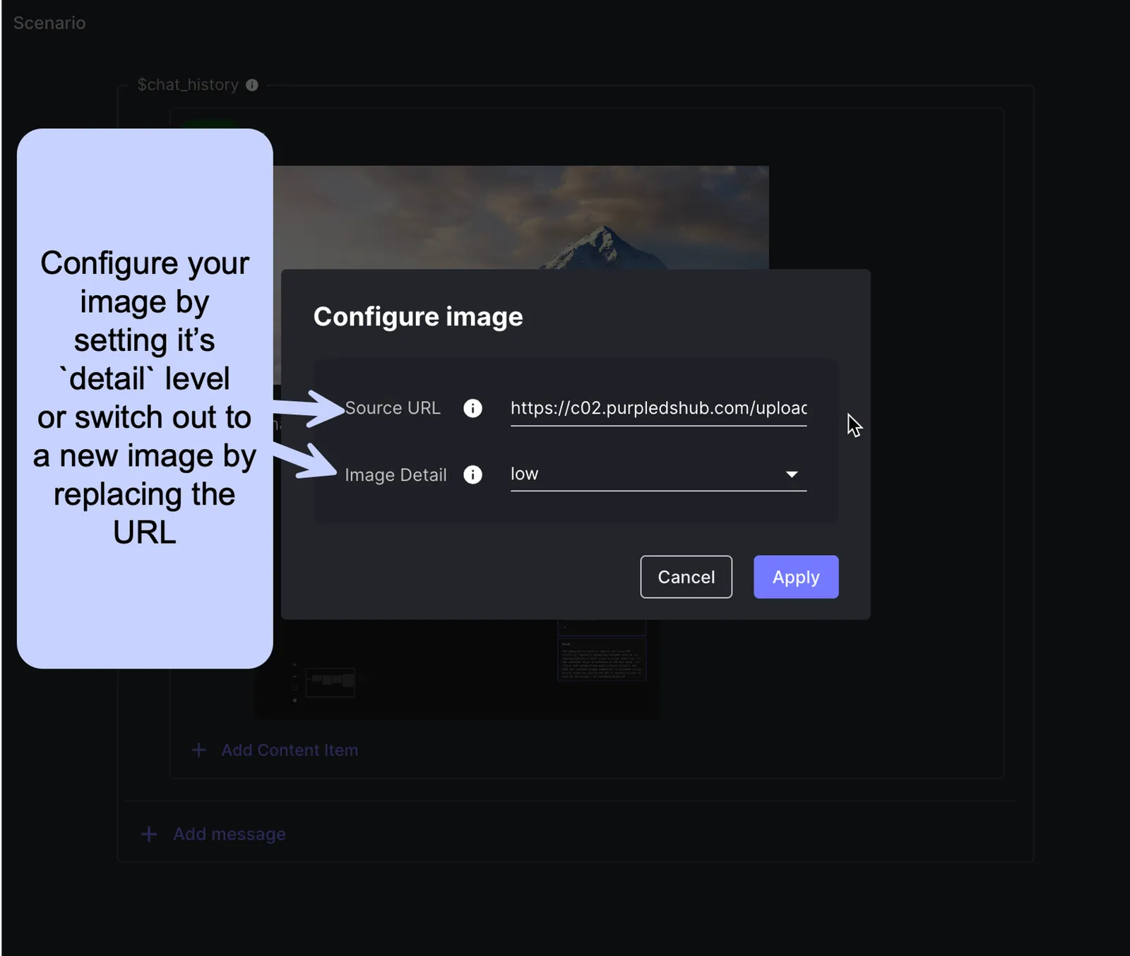 Image Configuration Modal