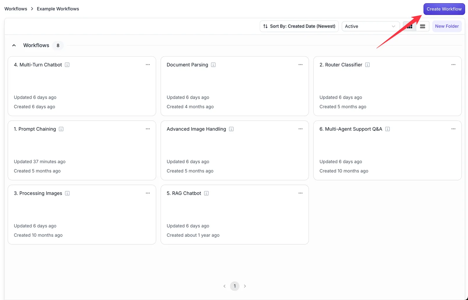 Create Workflow button in Workflow Sandboxes