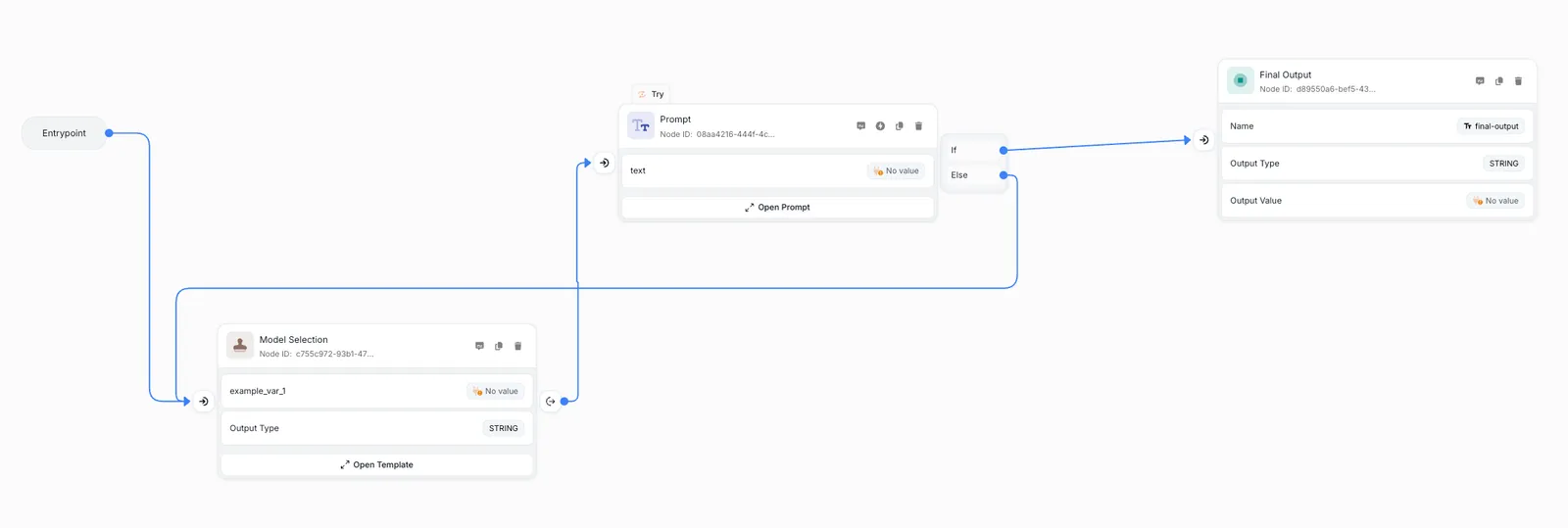 Completed workflow connections