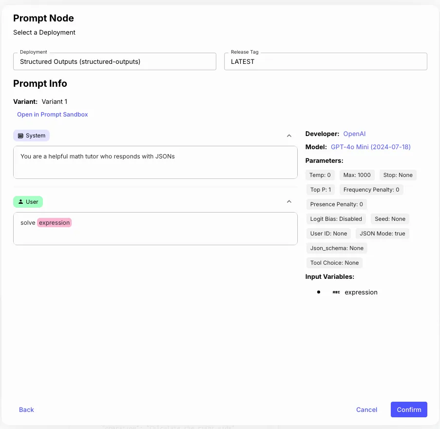 Prompt Node Linked Deployments
