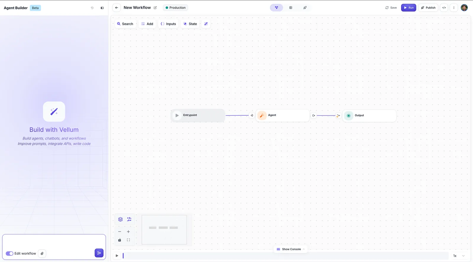 Updated Workflow Sandbox layout with Agent Builder at top level