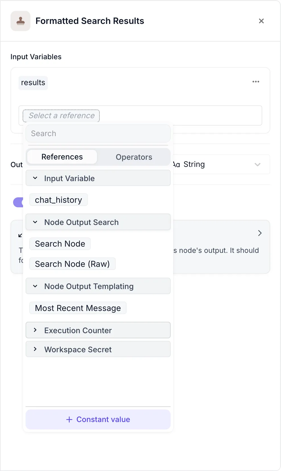 Workflow Node Expression Inputs