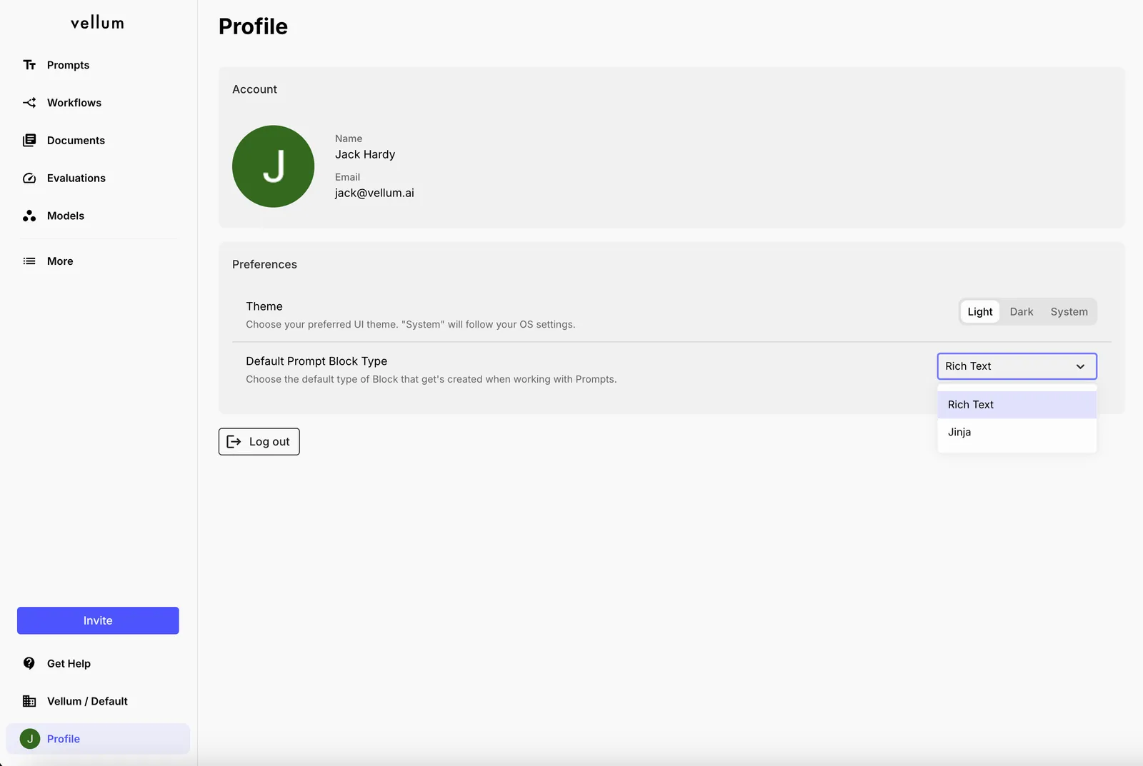 default block type toggle