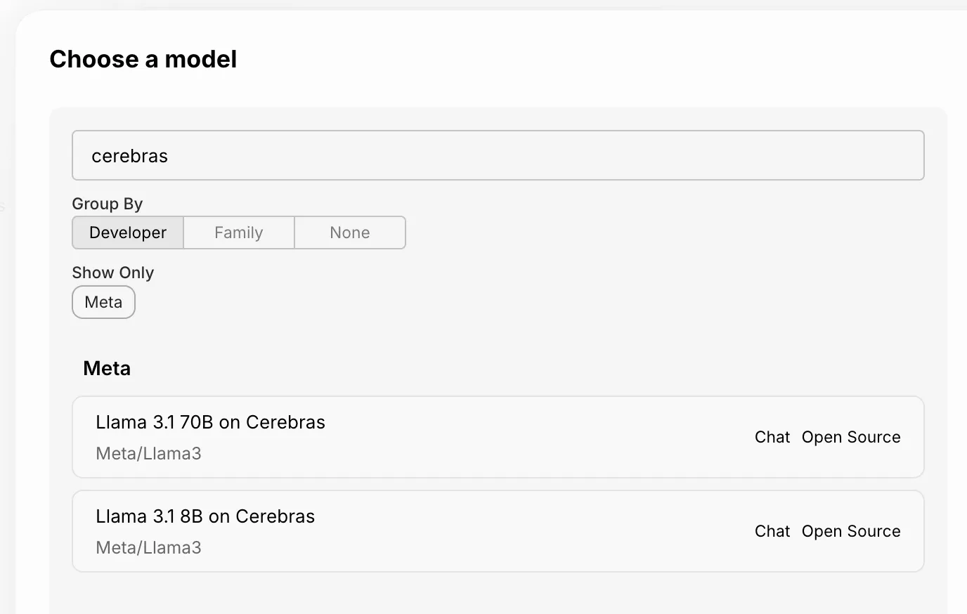 Cerebras-AI Models
