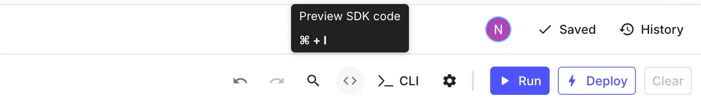 Workflow SDK Code Preview Button