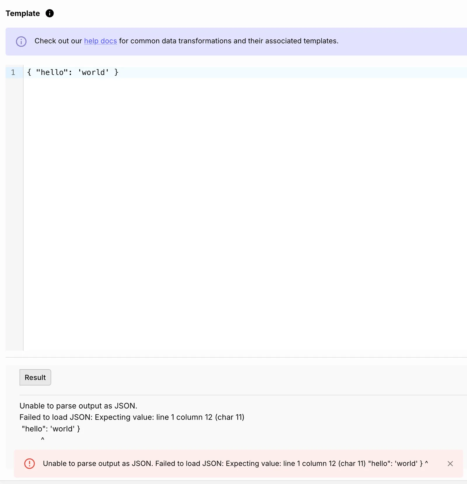 Templating Node JSON Error