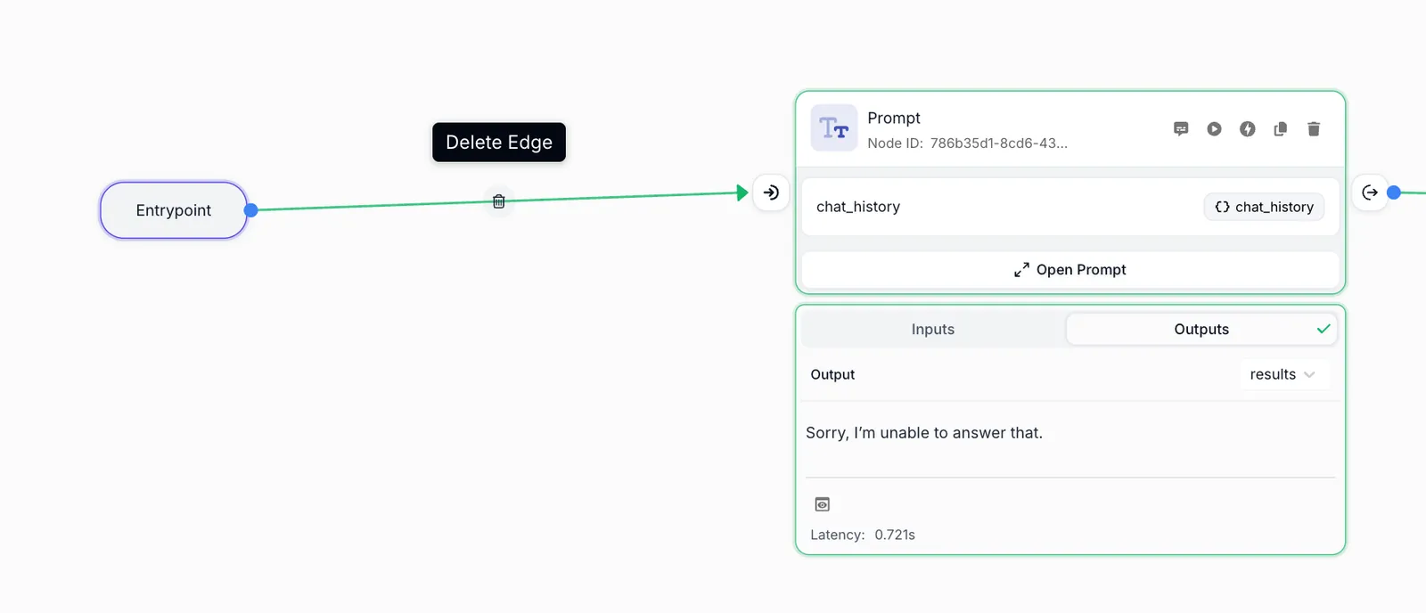 Delete edge between nodes