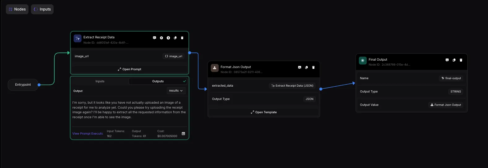 Connecting Workflow Nodes and Defining Variables