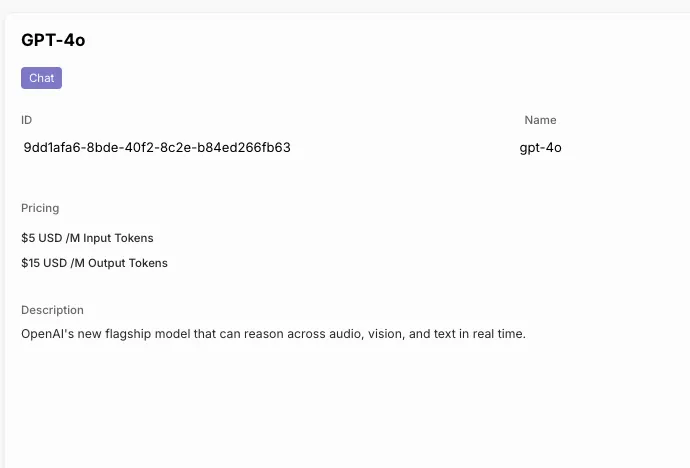 MLModel Detail Page with Billing Config