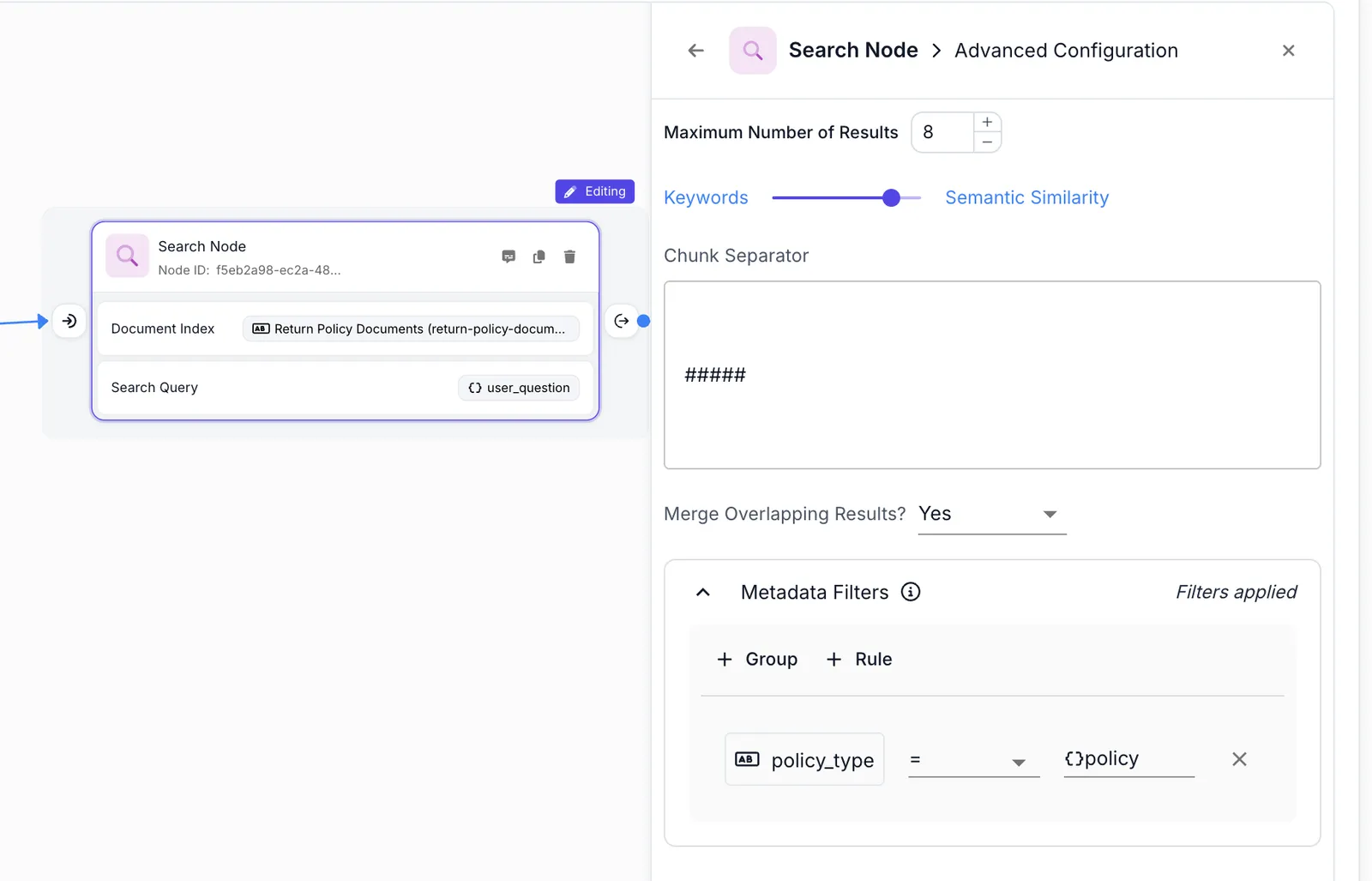 Search Node Advanced Configuration