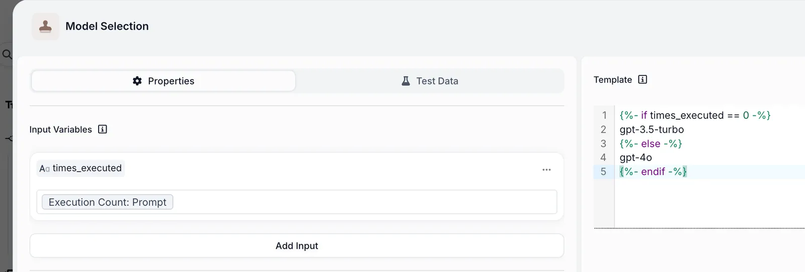 Configuring the model selection logic in the Templating Node