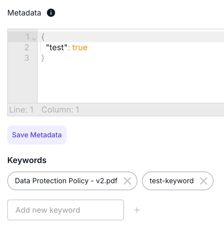 Editable Document Keywords