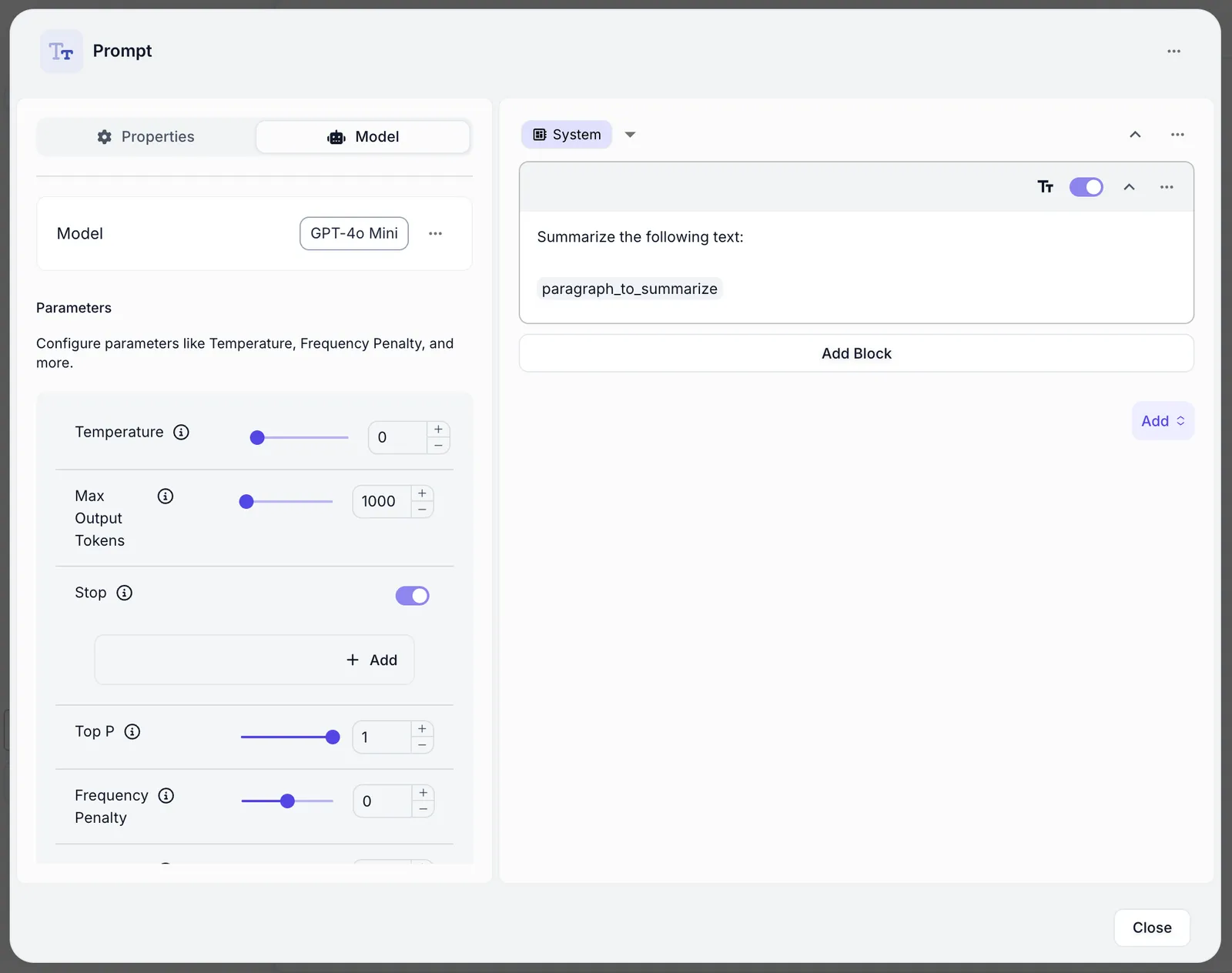 Prompt Node Configuration