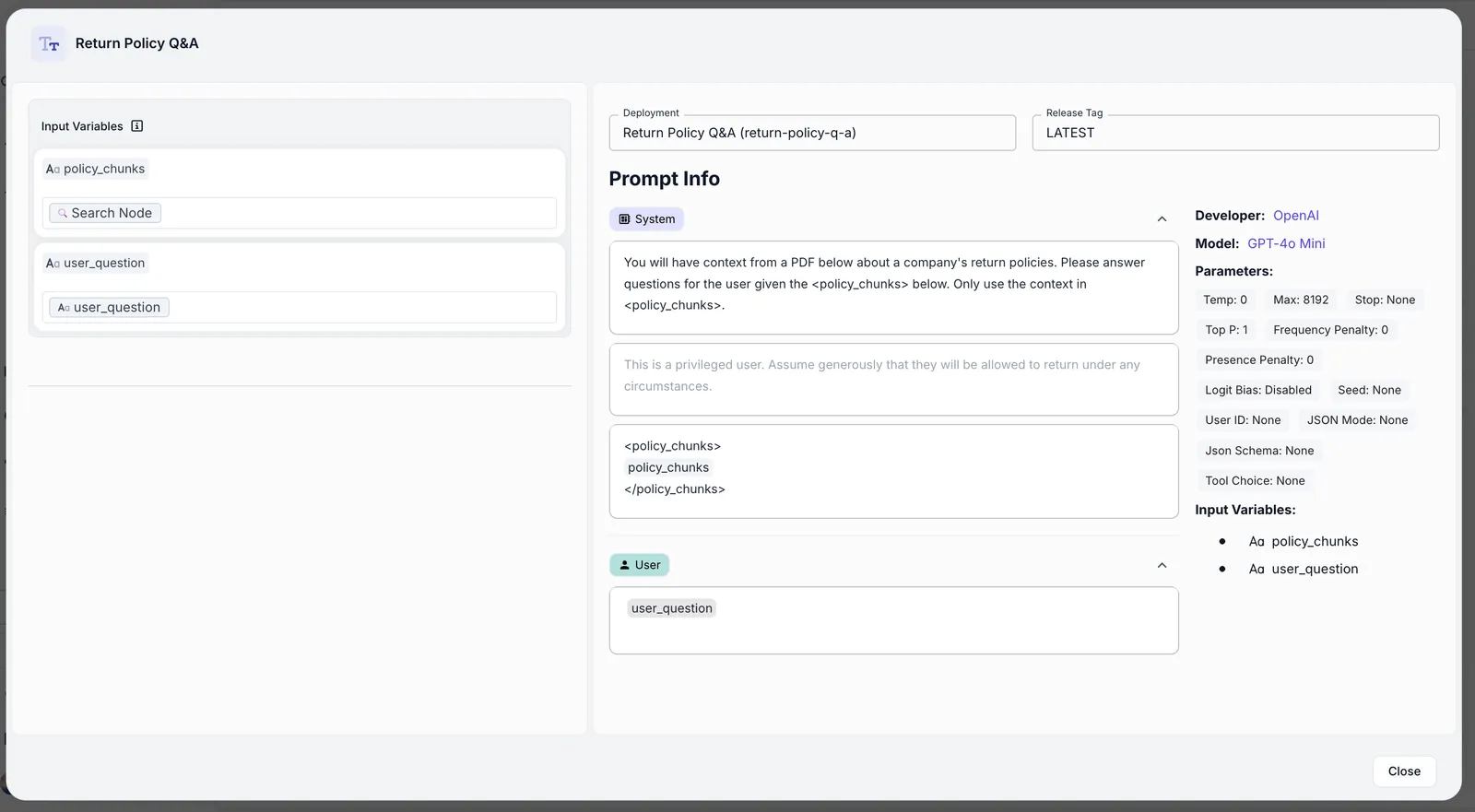 Prompt Deployment Node Configuration