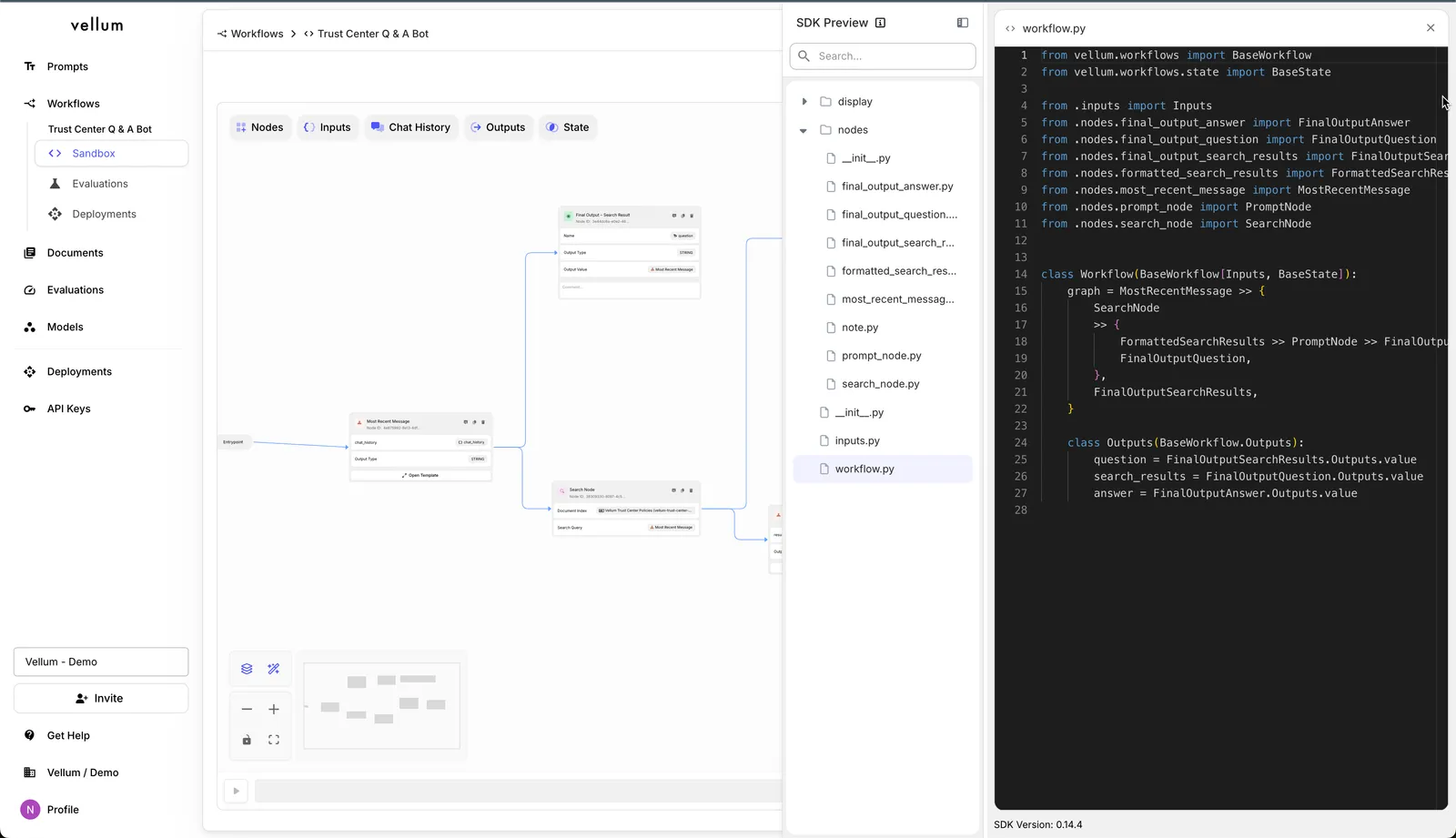 Workflow SDK Code Preview Side Panel