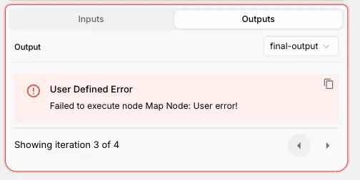 Map Node Rejected Pagination