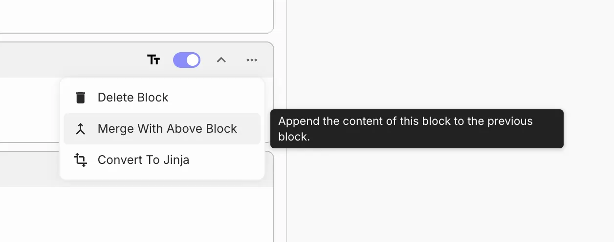 Merging Two Adjacent Blocks Dropdown