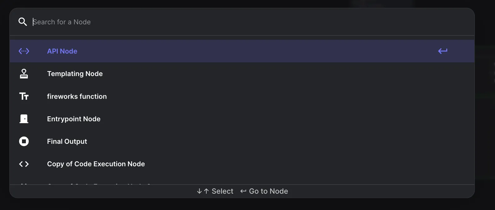 Workflow Node Search