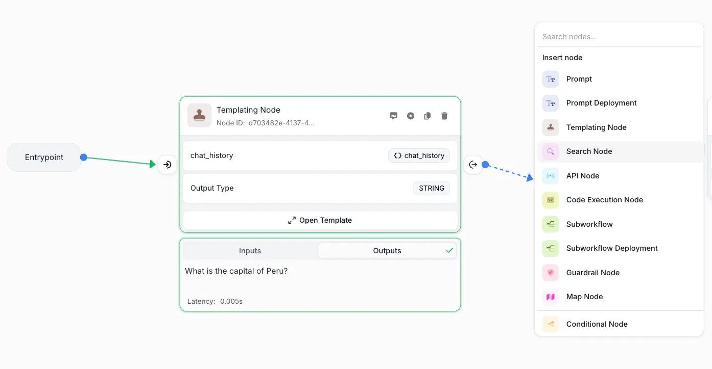 Templating Node output