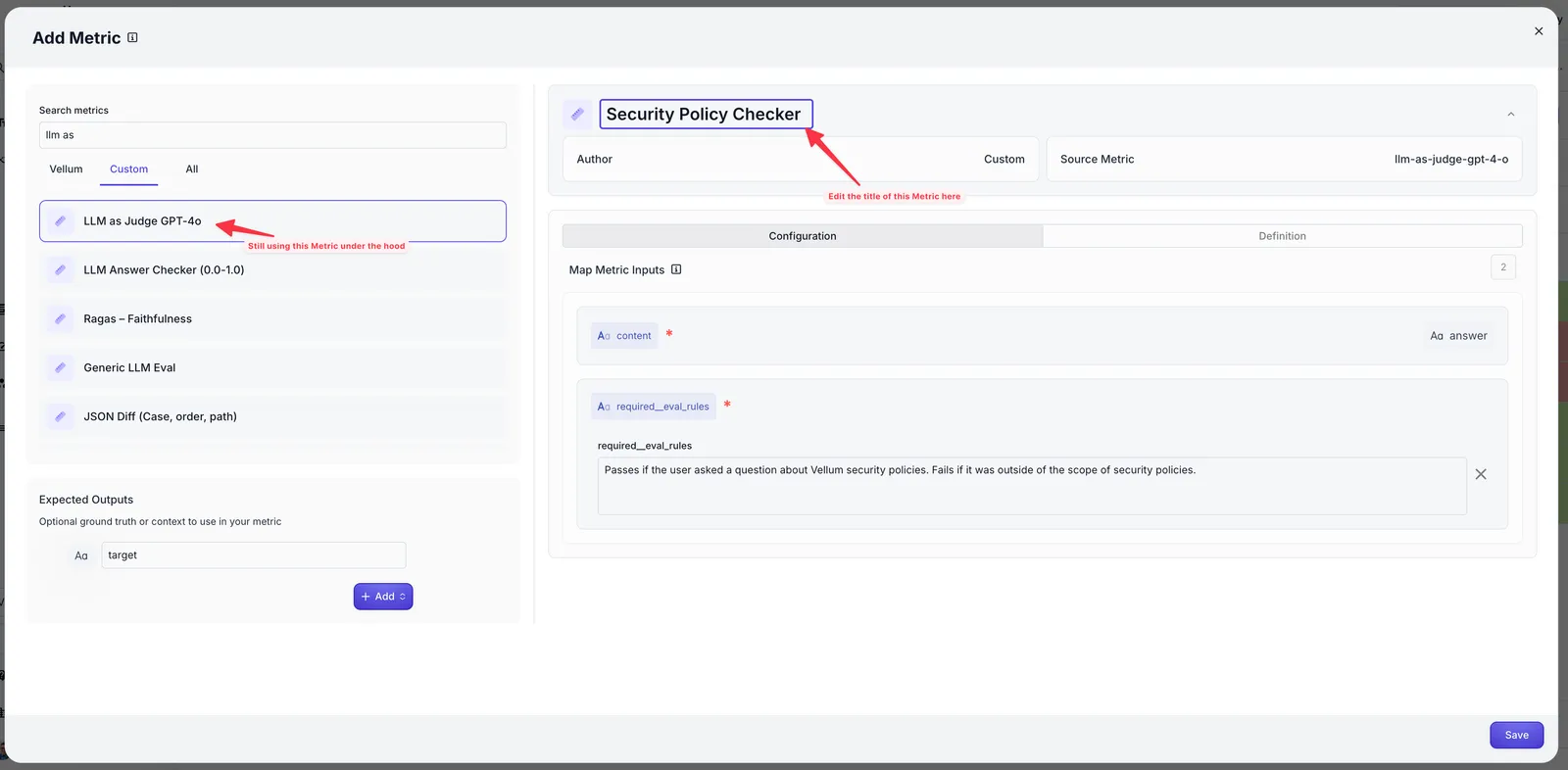 Renaming a Metric instance