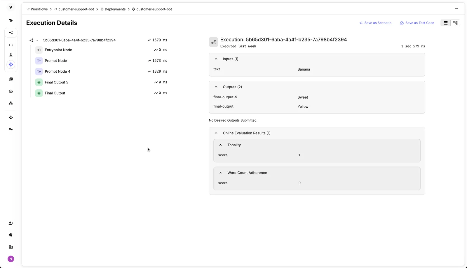 See results of Metrics alongside Execution details